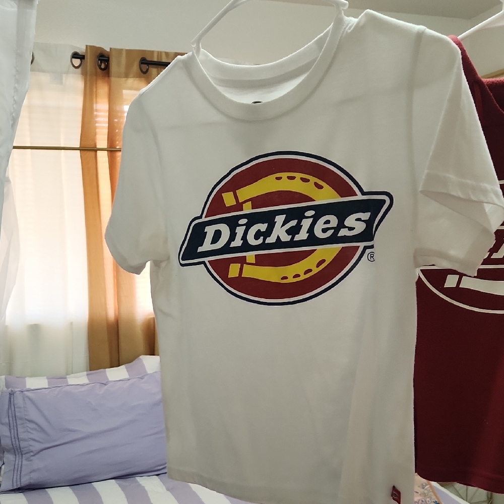 Dickies Kids White and Red Logo Tee